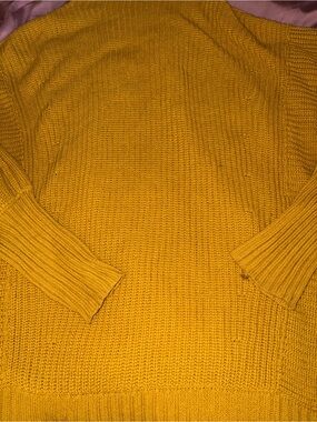 Women's Mustard Yellow Knit Sweater from Free People.